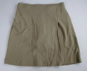 LANDS END Khaki School Uniform Cotton Knit Skort Girls 16 *GC* - Picture 1 of 5