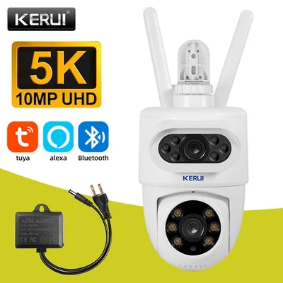 Dual Lens Security Camera TUYA APP WiFi IP PTZ Home 10MP HD Outdoor CCTV Cam - Image 1 of 4