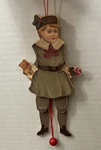 Vintage Germany Jester String Puppet Kunstgewerbe Paper Wood, 7.5” Christmas - Picture 1 of 4