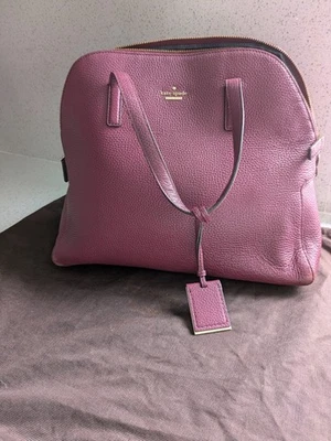 Kate Spade Plum Leather Tote Bag and Dust Bag. Pre Owned. Very Good Condition - Image 1 of 4