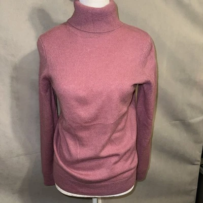 Pullover C by Bloomingdales Mujer Cachemira Cuello Alto Malva Rosa Talla S Foto 1 de 4