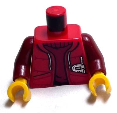 Lego - Minifigure Torso - Red, Turtle Neck, Walkie Talkie, Vest - Image 1 of 2