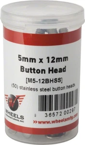 Wheels Manufacturing M5 x 12mm Button Head Cap Screw Stainless Steel Bottle/50 - Picture 1 of 2