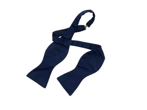 ETON  All Blue Silk Solid Men Self Bow Tie M In Italy. NWOT - Picture 1 of 2