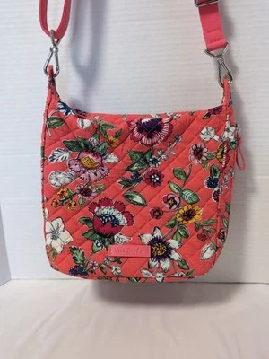 VERA BRADLEY Coral Carson Mini Hobo FLORAL CROSSBODY BAG PURSE  - Image 1 of 4