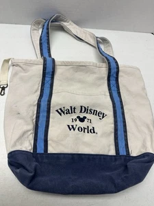 Vintage Walt Disney World Stoff Canvas Beuteltasche Tasche 1971 Sammlerstück 16"x16" beige blau - Bild 1 von 9