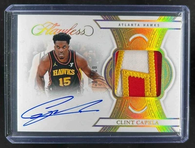 2024-25 Panini Flawless Clint Capela Patch Auto Gold #02/10 Hawks - Image 1 of 2