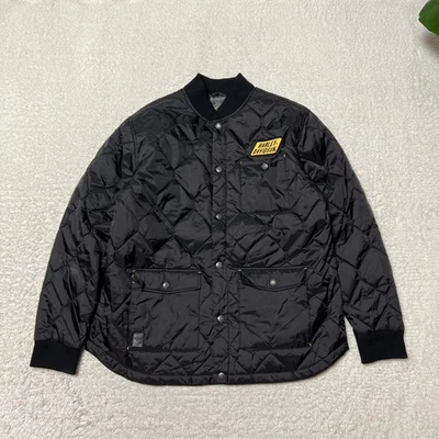 Harley Davidson Jacket Men Extra Large Black Slim Quilted Camo Lined Varsity - Image 1 of 4
