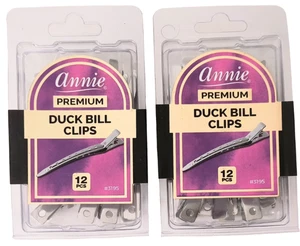 Annie Premium Duck Bill clip fermagli per capelli in metallo premium argento 12 pezzi 2 confezioni - Foto 1 di 5