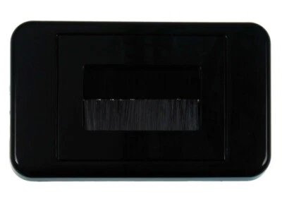 1Pc Set Black Brush Slim Flush Wall Plate Cable Management + Metal Plaster Clip - image 1 of 3