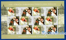 SHEET JOHN PAUL MNH SLOVAKIA II GIOVANNI PAOLO SLOVACCHIA 2020 Papa Pope JOINT
