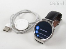 Huawei 55020533-RF Silver Black Leather Sapphire Crystal Stainless Steel Watch