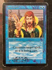 MtG Magic - Beta Counterspell - Played, Signed by Artist (Mark Poole)