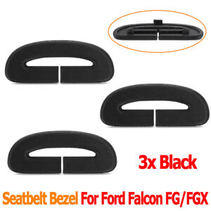 3x Black For Ford Falcon FG FGX Parcel Shelf Seatbelt Bezel Trim ABS Plastic 3D
