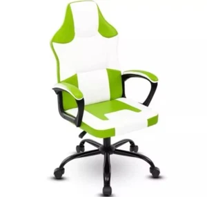Green contrast Video GamingComputer Office Desk Chair ArmAdjust Height Wheel - Picture 1 of 6