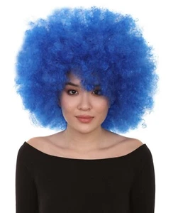 Women's Bubble Lucy Wig | Afro Jumbo Blue Cosplay Wig HW-042 - Picture 1 of 9