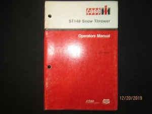 CASE - IH ST148 Snow Thrower Operator`s & Parts Catalog Manual Original 1991 - Picture 1 of 3