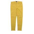 Ann Taylor Women's Trousers Uk 8 Yellow Cotton With Other