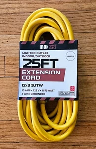 Iron Forge Cable 25 Foot Lighted Outdoor Extension Cord - 12/3 SJTW Heavy... - Picture 1 of 4