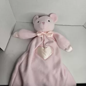 Coperta vintage Mary Meyer orso rosa amorevole bordo raso cuore sicurezza bambino - Foto 1 di 5
