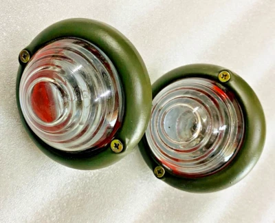 Indicador de señal de giro de estacionamiento Willys Jeeps vidrio transparente verde claro |Apto para Foto 1 de 4