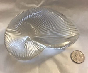BACCARAT France Medium Nautilus Shell Clear Crystal Decor Paperweight 4" Mint - Picture 1 of 9