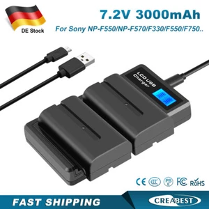 2x NP-F550 Batería + Cargador Para SONY NP-F750 NP-F970 F960 NP-F330 NP-F530 TR416 - Imagen 1 de 12