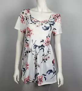 You & All Plus Size 16 Swing Tunic Top Blouse Empire Waist Floral Print NEW - Bild 1 von 12