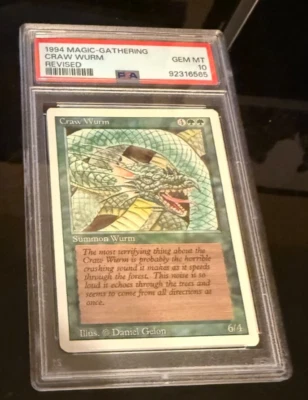 1994 Magic the Gathering MTG Revised CRAW WURM Graded PSA 10 MINT - Image 1 of 2