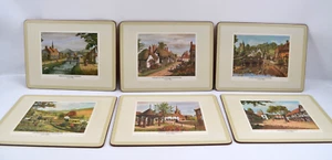 Set of 6 Pimpernel English Villages Cork Back TABLE PLACEMATS 12" x 9" in box - Picture 1 of 22