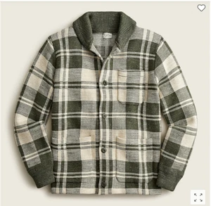 J CREW Cotton knit chore jacket in plaid Item AU938 - Picture 1 of 3