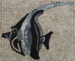 Handmade Tile Stone Fish Design Marble Mosaic - Picture 1 of 1