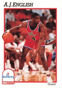 1991 Hoops #215 A.J. English Washington Bullets