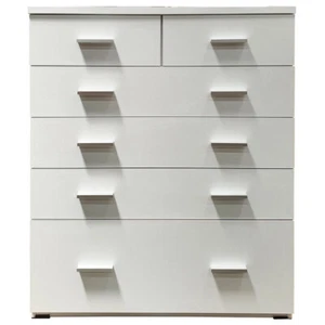 Tallboy 6 Drawer Chest of Drawers White Bedroom Dresser Table Storage Cabinet - Picture 1 of 5