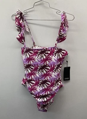 Traje de baño Jones New York para mujer púrpura con volantes de palmera de una pieza talla L nuevo con etiquetas Foto 1 de 4