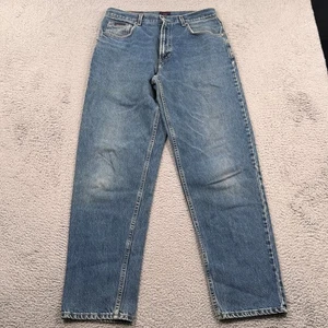 Vintage Tommy Hilfiger Jeans Mens 34x36 Flag Patch Y2K 90's Faded Blue - Picture 1 of 12