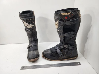 Fly Racing Maverik Motocross Boots Black ATV Dirtbike Motorcycle Men Size US 10 - Image 1 of 4