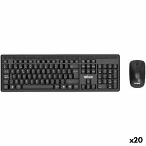 clavier et souris Nilox Noir Espagnol Qwerty [20 Unités] - Imagen 1 de 2