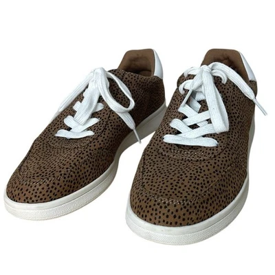 00446 - Old Navy Womens Size 8 Brown Leopard Print Lace Up Casual Sneakers Shoes - Image 1 of 4