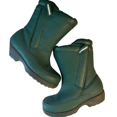 Lands End Kids Green Winter Snow Boots Pull On Waterproof Insulated Kids Size 5 - Image 1 of 4