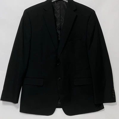 Van Heusen Men 42S 2 Button Single Breasted Blazer Sports Coat Jacket Black - Image 1 of 4