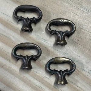 Antiker Messing Mock Schlüsselknopf 4er Set + neue Schrauben - Bild 1 von 9