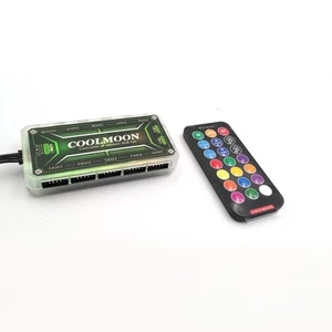 PC Cooling Fan Hub RGB Fan Controller Remote Control Computer Case Adapter - Afbeelding 1 van 12