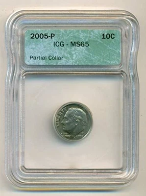 2005 P Roosevelt Dime Error Partial Collar MS65 ICG - Image 1 of 4