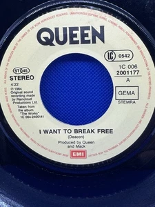 Queen ~ I Want To Break Free 45 rpm Record Picture Sleeve - Imagen 1 de 6
