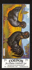 V12 Cowan's Chicken Cards, 1924, With Coupon, #7 Houdans - Picture 1 of 2