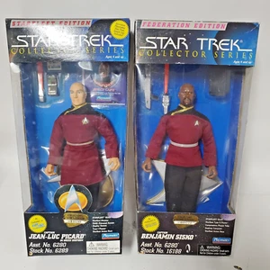 1994 Star Trek: Picard/Sisko  in Dress Uniform  9" Playmates Doll Set(ToySet-02) - Picture 1 of 1