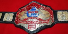 AWA WORLD TAG TEAM BELT IN 4MM ZINC PLATES REAL 24k GOLD & NICKEL PLATING  