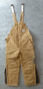 Carhartt Duck Men's 40x30 Overall Bib Quilted Lining MADE IN USA - Picture 1 of 9