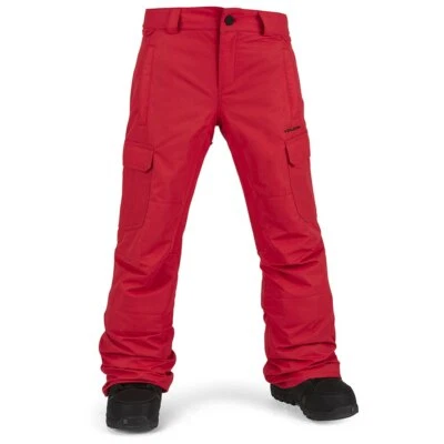2021 NWT YOUTH VOLCOM CARGO INSULATED SNOWBOARD PANTS $140 M Red - Image 1 of 3